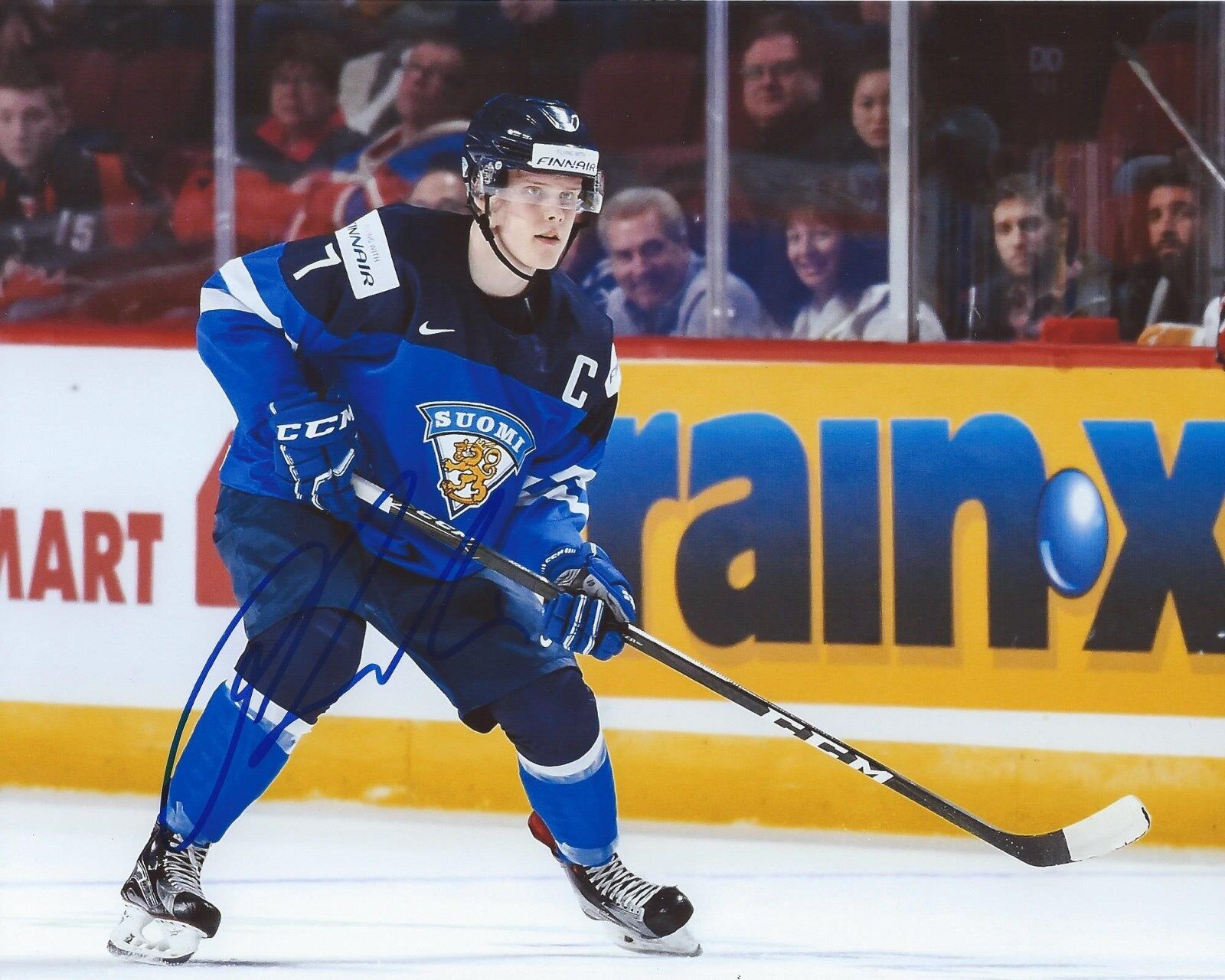 Olli Juolevi Signed 8x10 Photo Poster painting Team Finland World Juniors Autographed COA B