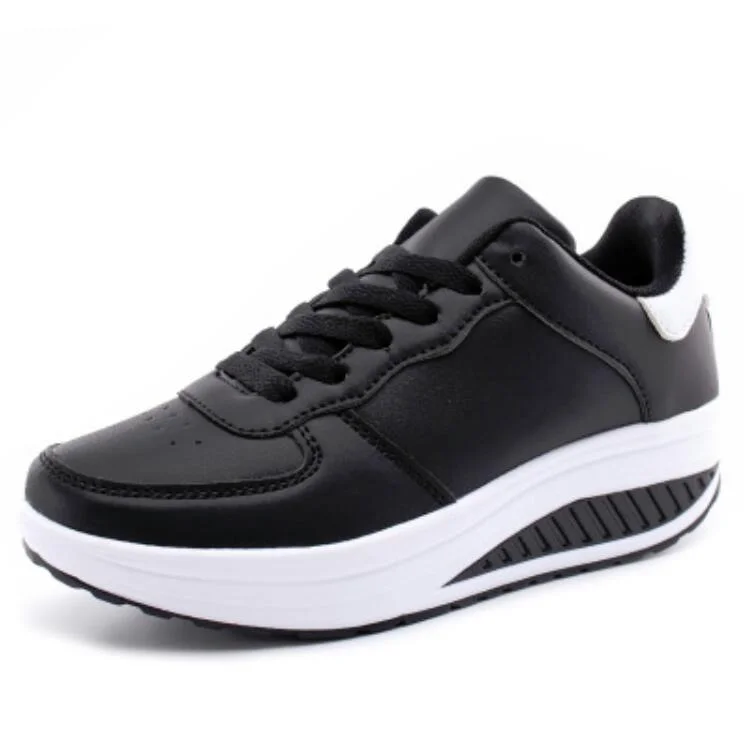 WGZNYN 2022 Platform Sport Shoes For Women Sneakers Pu Leather Breathable Comfortable Fashion Womens Walking Casual Shoes