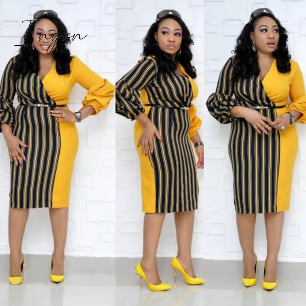 Ingvn - New Summer Elegent Fashion Style African Women Plus Size Knee - Length Dress L - 3Xl 2 / Xl