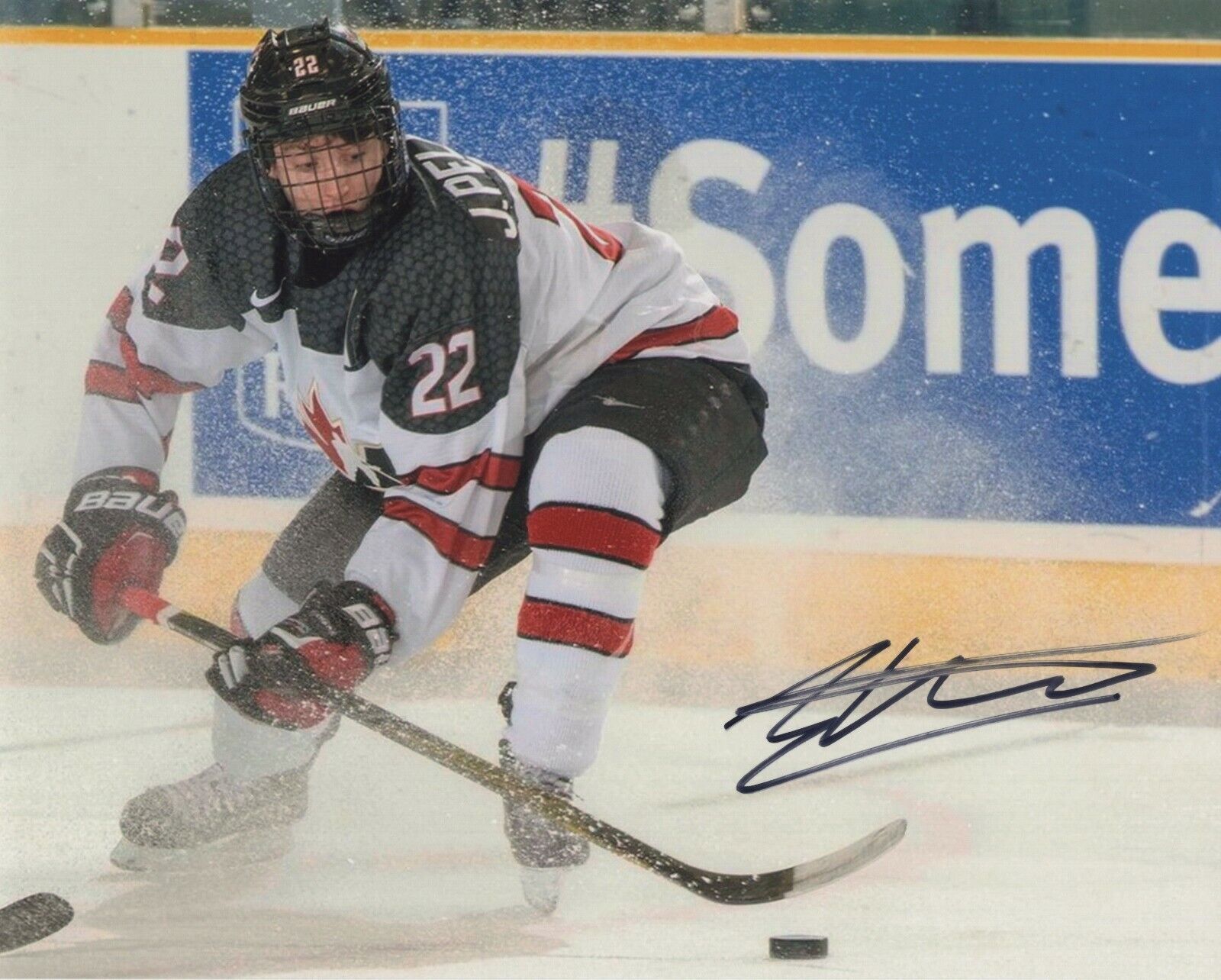 JACOB PELLETIER SIGNED AUTOGRAPH 2021 CANADA WJC CALGARY FLAMES 8X10 Photo Poster painting