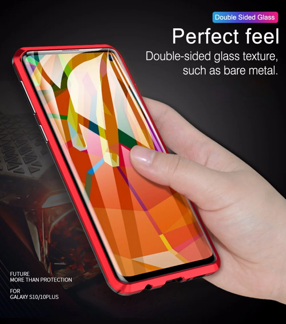 Upgraded Two Side Tempered Glass Magnetic Adsorption Phone Case For Samsung S10 S10Plus S10E S105G S10Lite