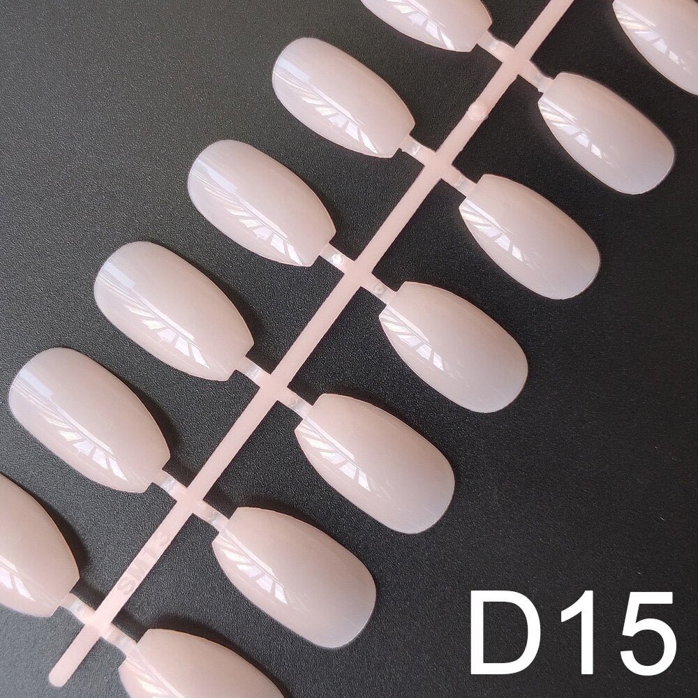 10 Sets Short Coffin Shape False Nail Tips In Same Color 24 Pieces/Set 10 Sizes Press on Fake Nails Manicure Finger Nail Tips
