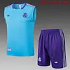 2025/2026 Real Madrid Pre-Match Training Light Blue Vest+Shorts Football1:1 Thai Quality