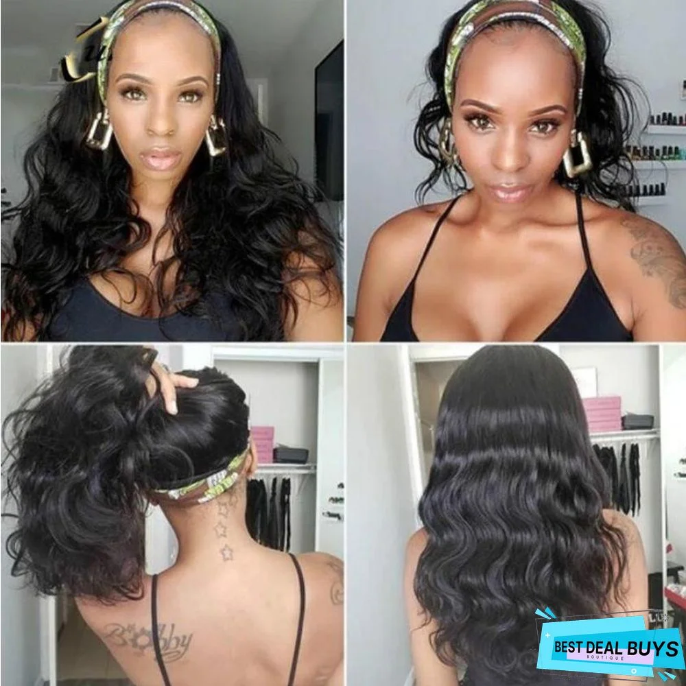 Long Curly Hair Machine-Made Chemical Fiber Headband Wig