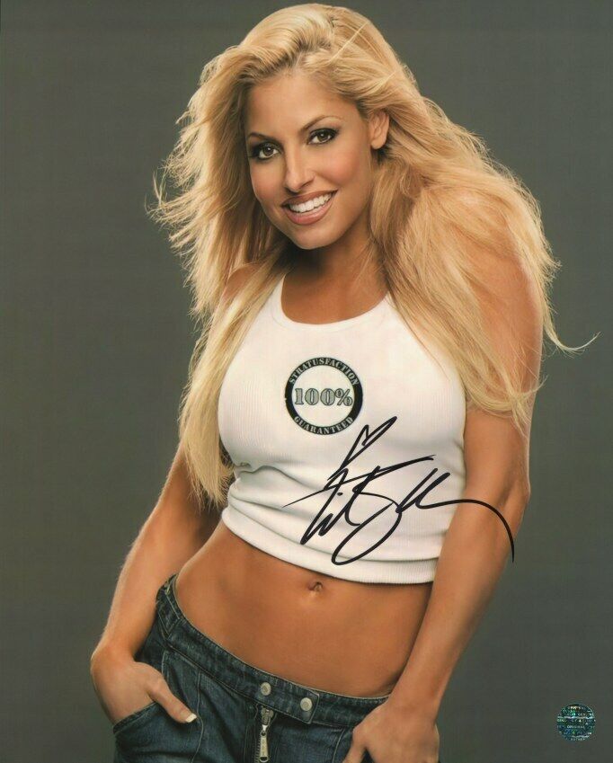 TRISH STRATUS - WWE Autographed Original 8x10 Photo Poster painting LOA TTM