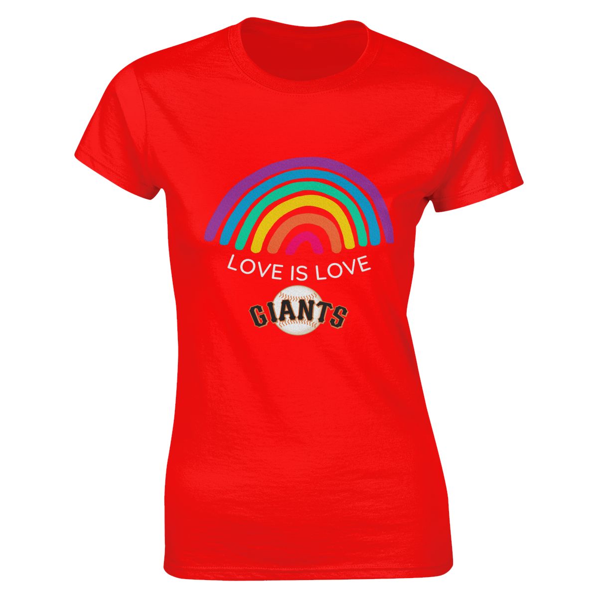 San Francisco Giants Love is Love Pride Rainbow Women's Soft Cotton T-Shirt