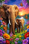 Luxury AB Velvet Diamond Painting Kit - Elephant