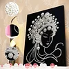 DIY Pearl Painting Peking Opera Women for Home Wall Decor with Frame(40x30cm)