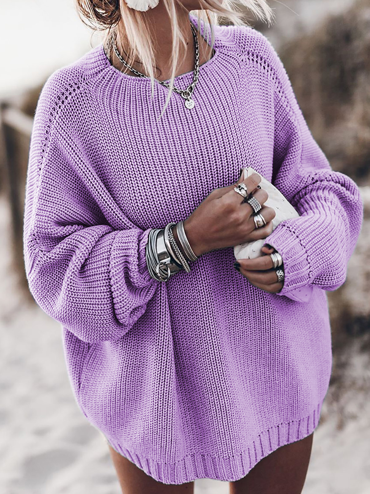 Simple casual loose knitted sweater