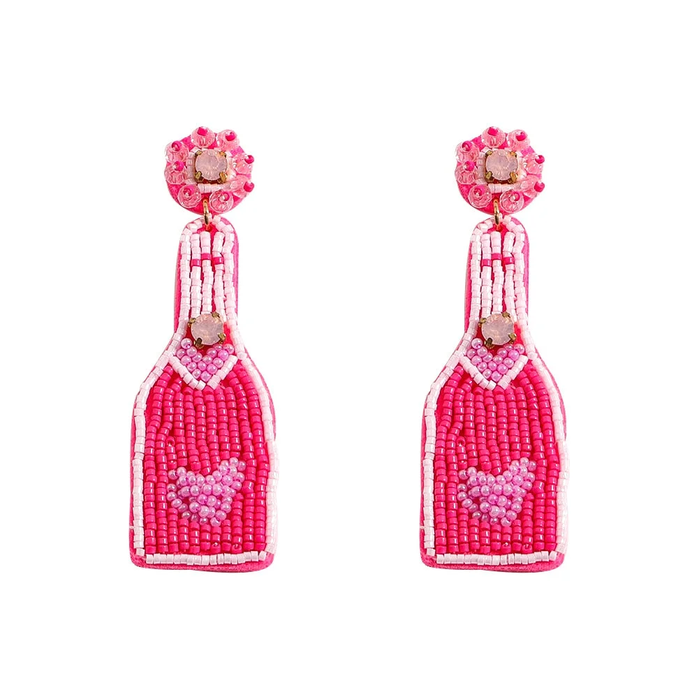 Dvacaman Bohemian Colourful Weave Beaded Flower Statement Drop Earrings Women Ethnic Handmade Seed Beads Dangle Earrings Jewelry