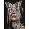 Crystal Butterfly Fringe Mask Special Shaped 5D DIY Partial Drill Diamonds Dots Gem Art Kits 11.81x15.75Inch Diamond Dots Paintings Diamonds Paintings Gem Art for Adults Beginners Home Decor
