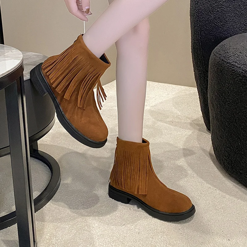 Yyvonne Yyvonne Thick-Bottomed And Short-Truly Tuk-Ssing-Up Martin Boots After The New Leisure And Lightness Of The 2023 Autumn And Winter