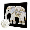 DIY Pearl Painting Elephant for Home Decor with Frame(25x25cm)