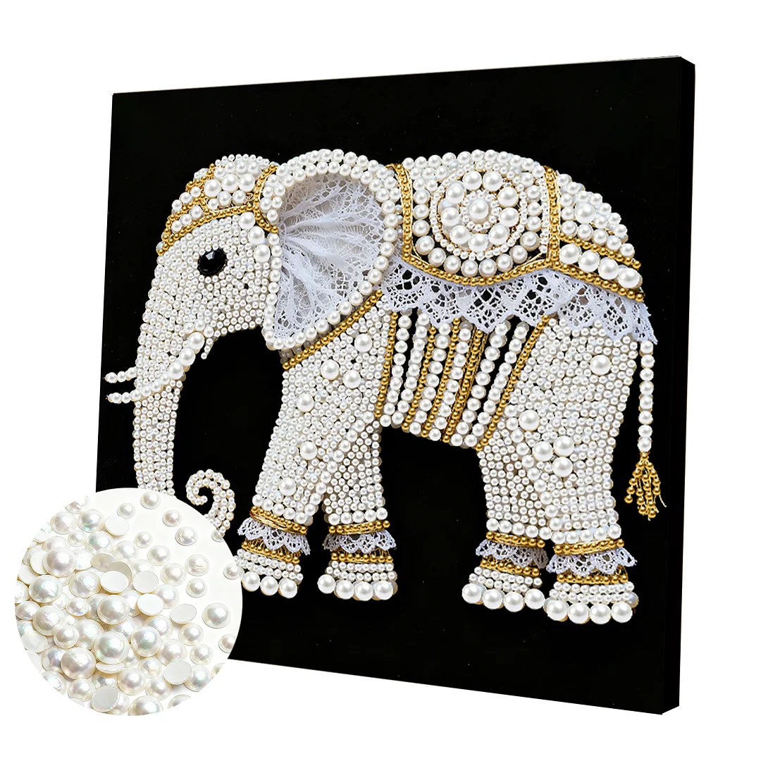 Elephant DIY Pearl Art Diamond Painting Kit for Adult Home Decor 25x25cm With Frame