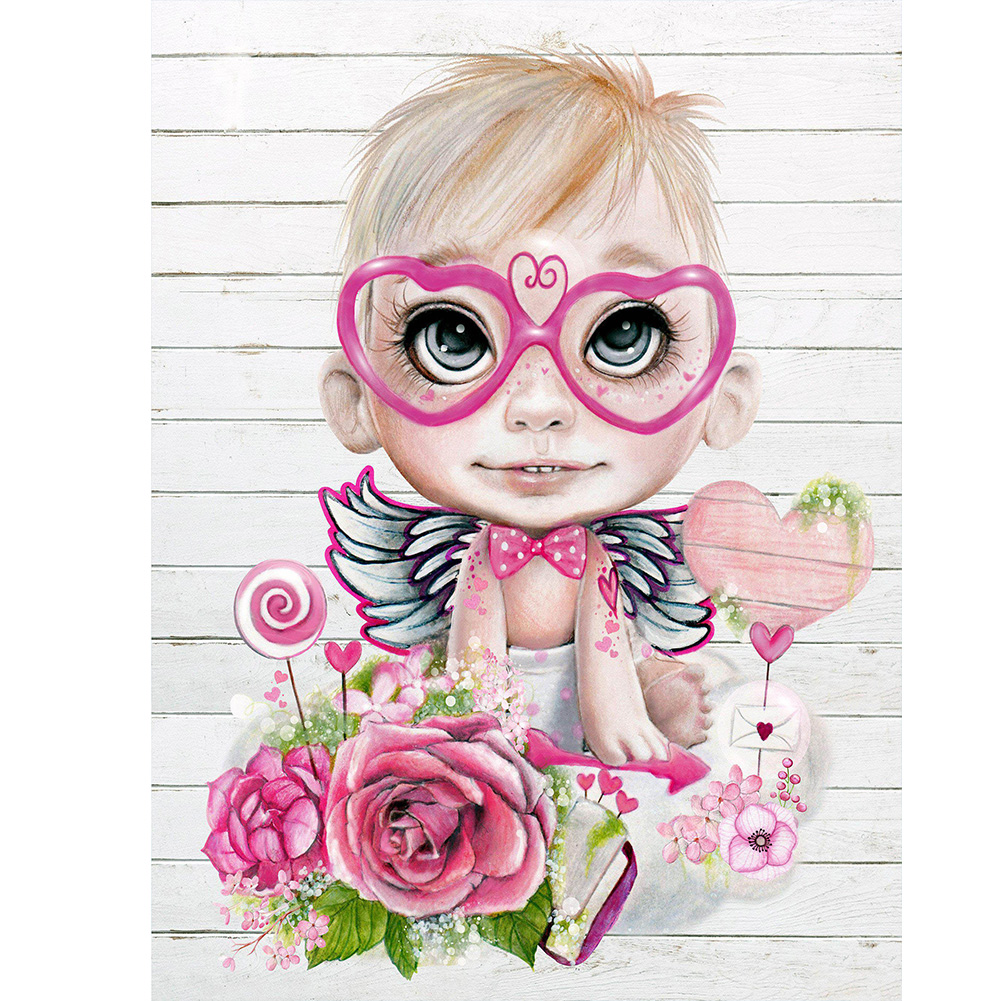 

Pink Cupid - Round Drill Diamond Painting - 30*40CM, 501 Original