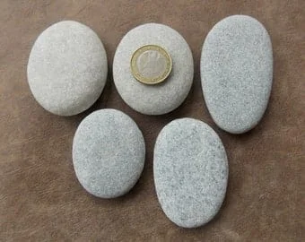 pornhint Pornhint 5 smooth flat beach stones for painting. Big oval sea rock pebbles;  Flat sea cobblestones; Zen stones. Pebble art supplies, 2-2.6", 5-6,5cm