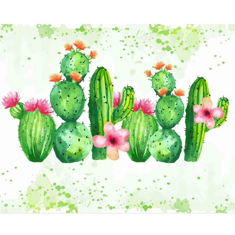 45*30cm  Crystal Diamond Painting Cactus Beaded