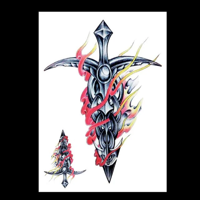 Sdrawing Temporary Tattoo Sticker Red Rose Dragon Lion Tiger Animal Tatto Stickers Flash Tatoo Fake Tattoos for Men Women