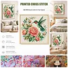 Rose Hummingbird PDIY 11CT 3 Strands Stamped Cross Stitch Kit 40x40cm