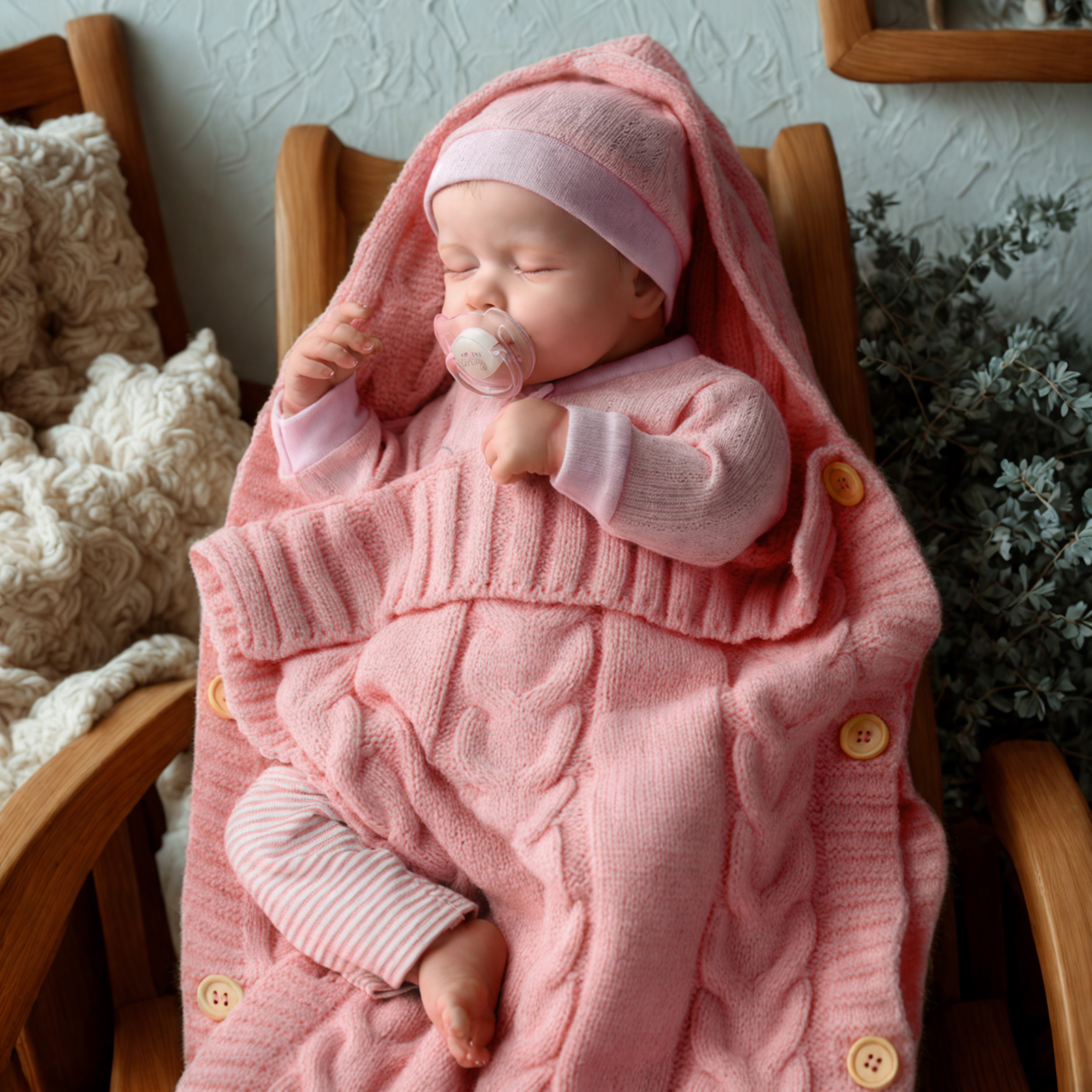 Babeside Sleeping Reborn Baby Lucy 20' Little Infant Girl Physical and Mental Accompaniment Sleeping Baby-Cloth Body