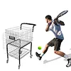 [US Local Warehouse] Foldable Tennis Cart Holds 350 Balls Sports Ball Hopper for Teaching & Court Use