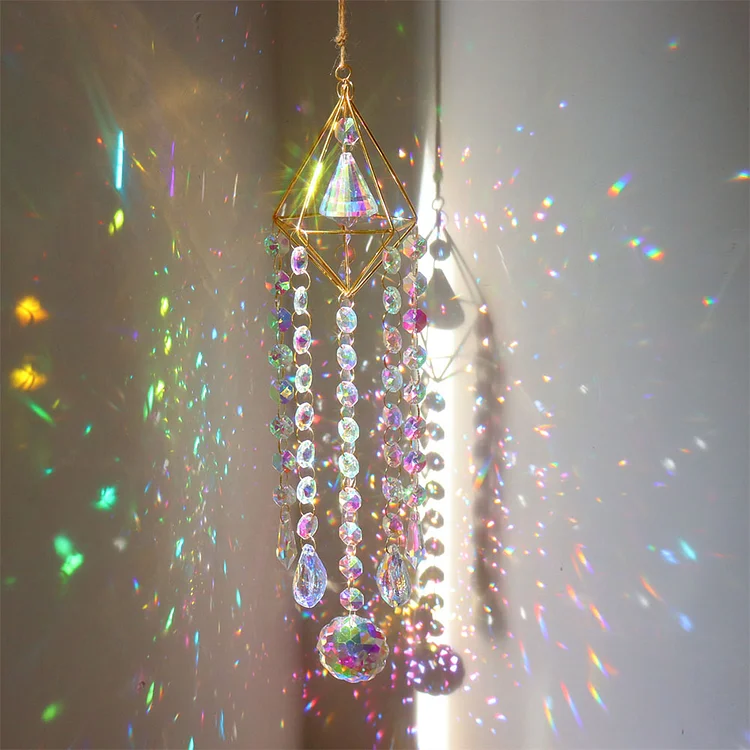 Wind Chime Pipa Prisms Crystals Catcher Hanging Drop Chandelier Ornaments
