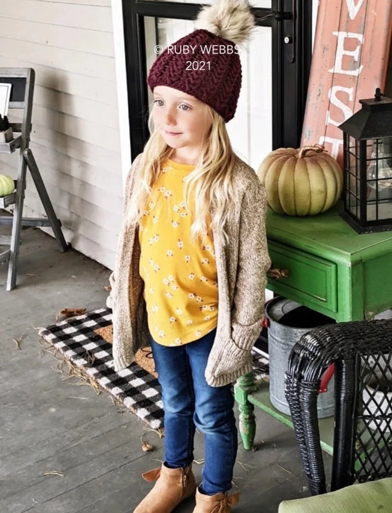 CROCHET PATTERN, The Emery Cluster Stitch Beanie Pattern, Double Brim Beanie, Brimless Beanie, Crochet Hat Pattern, Crochet Pattern