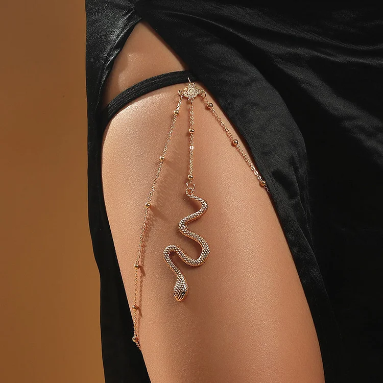 Elastic Snake-shaped Leg Chain-Gold