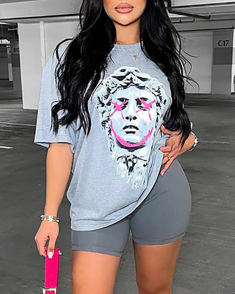 Stylish casual color-block two-piece suit