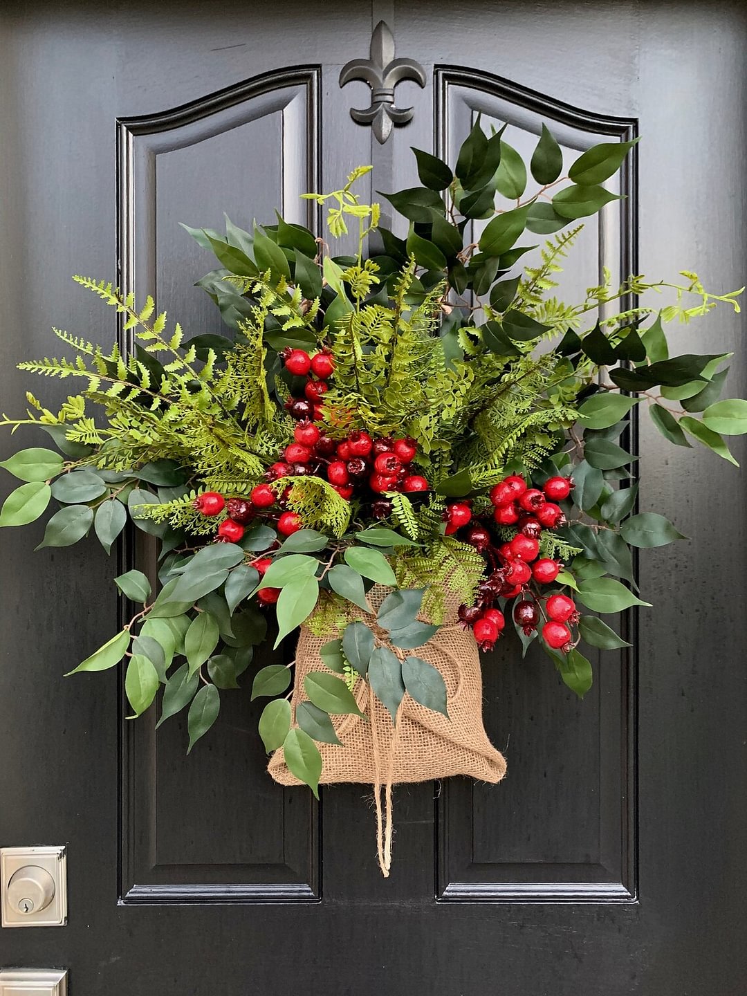 Farmhouse Style - Burlap Wrapped Bouquet Baskets for Front Door