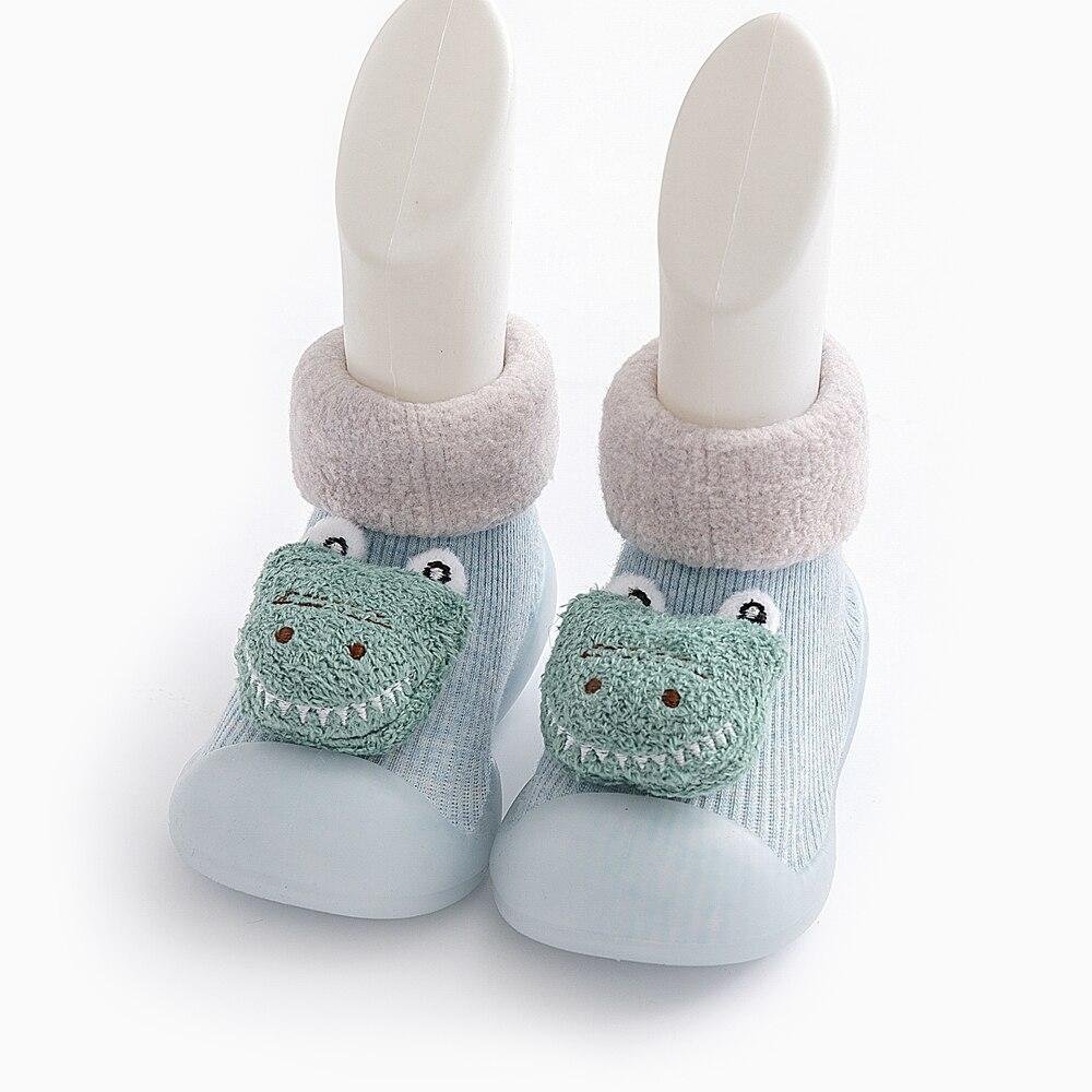 Winter Warm Baby Shoes Girl Boy Rubber Sole Anti-slip Infant Shoes Cartoon Animal Toddler Booties Newborn Baby Knit Sock Shoes