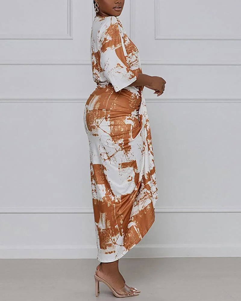 Tie-Dye Printed Irregular Dress