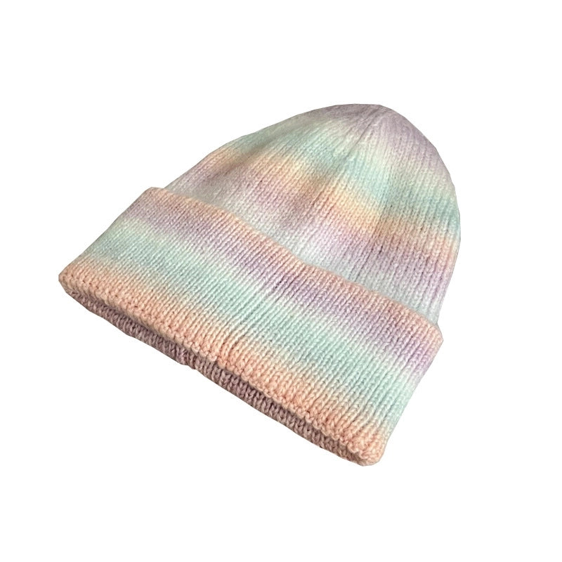 Women’s Vintage Style Stripe Eaveless Wool Cap