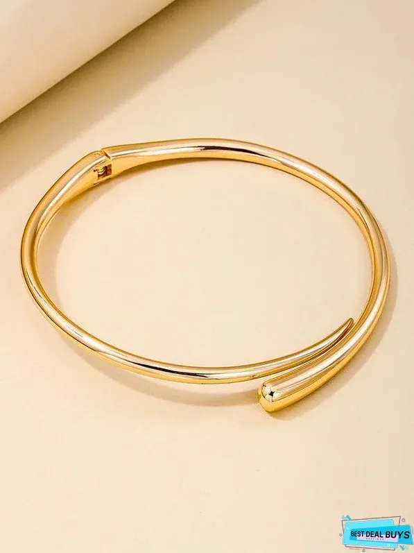 Fashionable Simple Metal Geometric Ring Glossy Collar