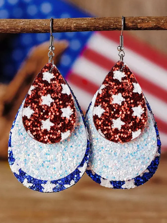 Flag Sequin Earrings