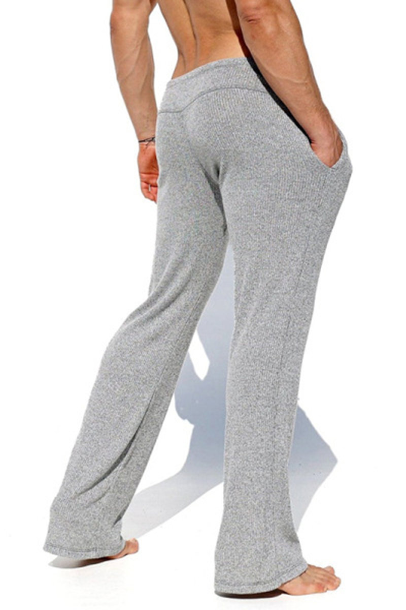 Men's Casual Drawstring Low Rise Plain Lounge Pants