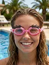 Eyelash Goggles with Lashes Funny Goggles Anti-Fog No Leak Swimming Glasses for Adult Ladies and Women for Outdoor Pool Swimming Play