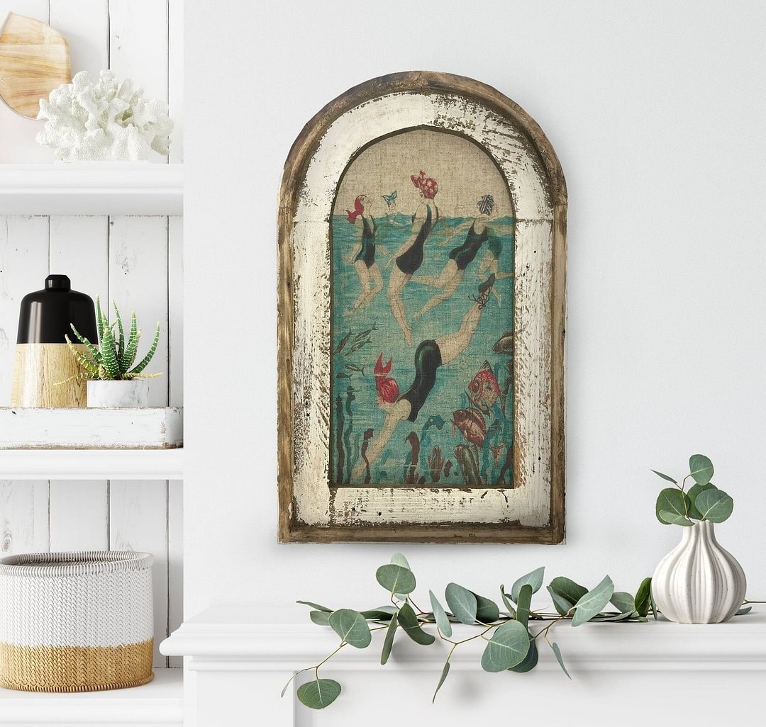 Swimming Wall Art Bathroom Decor