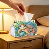 Diamond Art Painting Decorative Paper Napkin Dispenser Wear Resist Handmade Household Container Multifunction Rhinestone PU Tissue Holder Kit for Adults Home Office Gift (Cute Underwater Turtle)