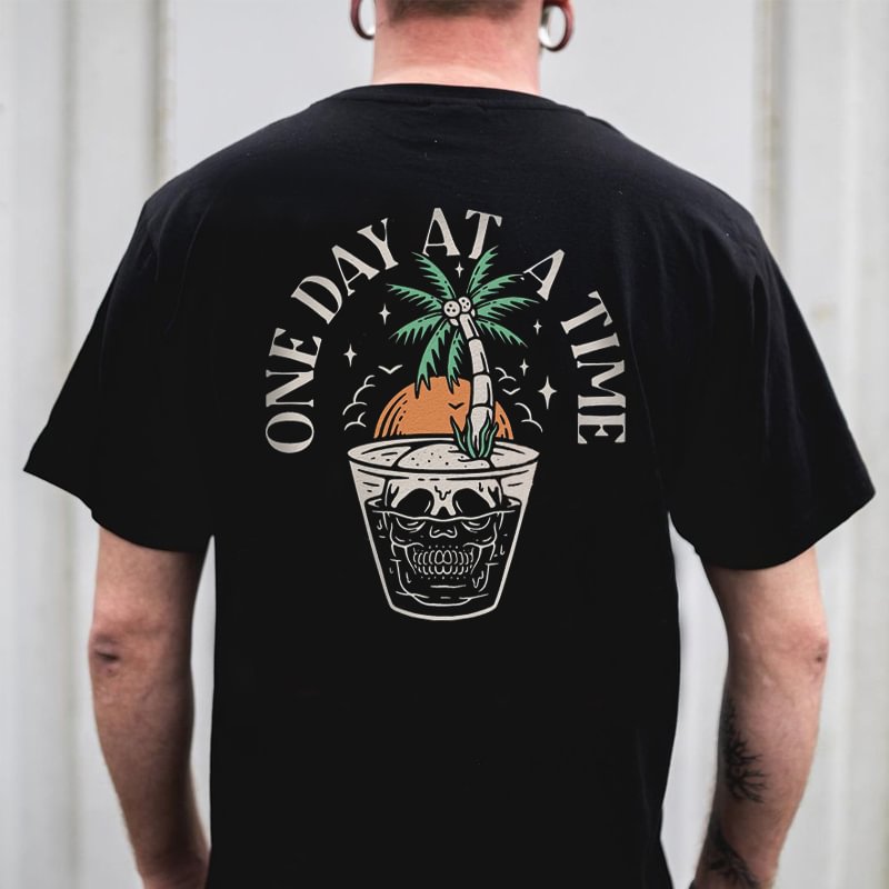 One Day At A Time Printed Men's T-shirt - Krazyskull