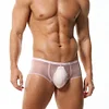 Men's Low Waist Sexy Transparent Ice Silk Seamless Ultra-Thin Boxer Briefs