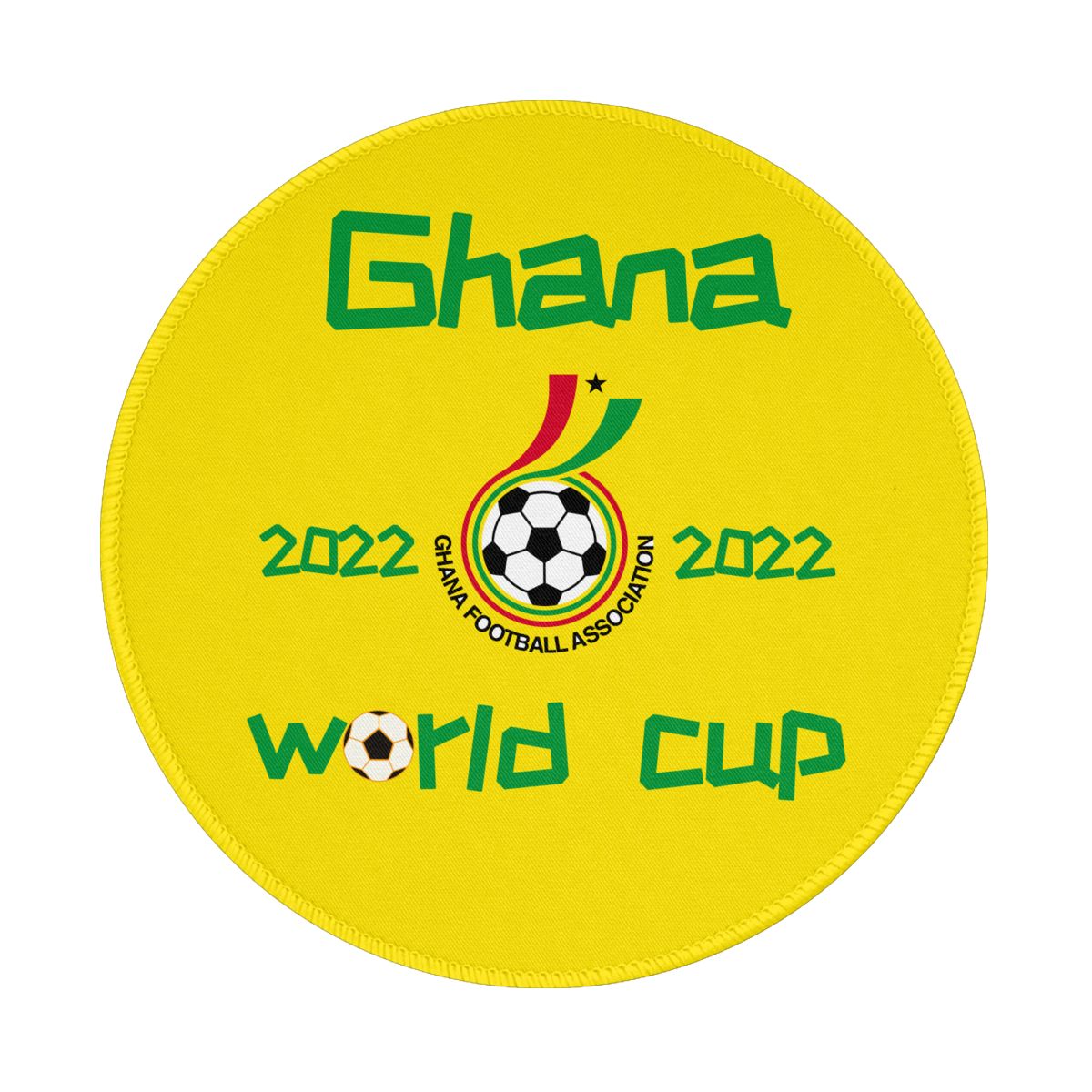 Ghana 2022 World Cup Team Logo Waterproof Round Mouse Pad for Wireless Mouse