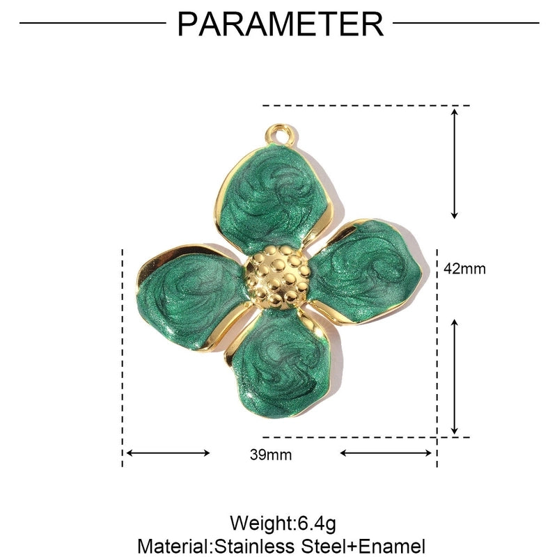 3 PCS/Package 32*37mm 304 Stainless Steel Flower Pendant Jewelry Accessories