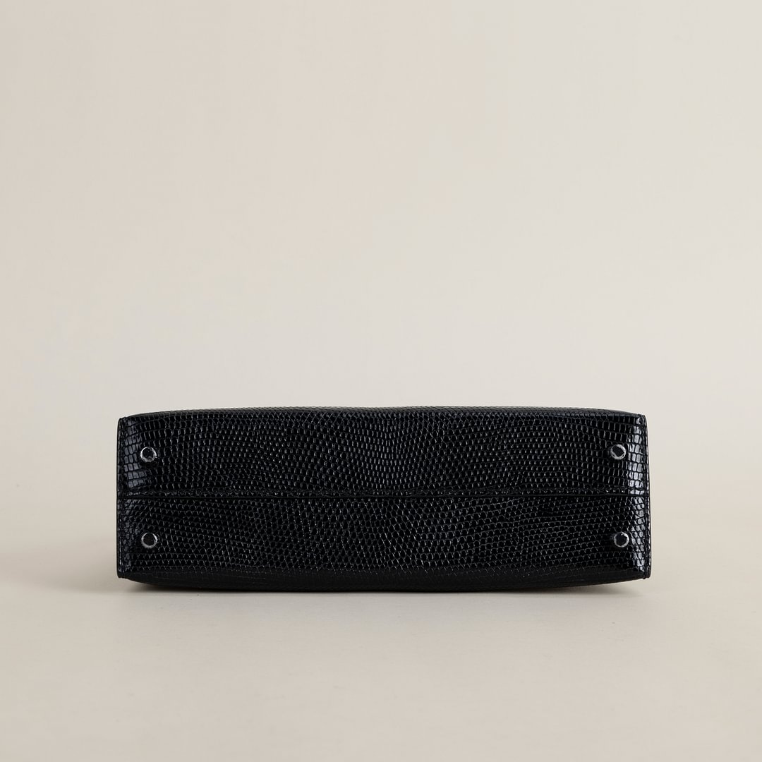 Mini Kelly II  Lizard CK89 Noir PHW