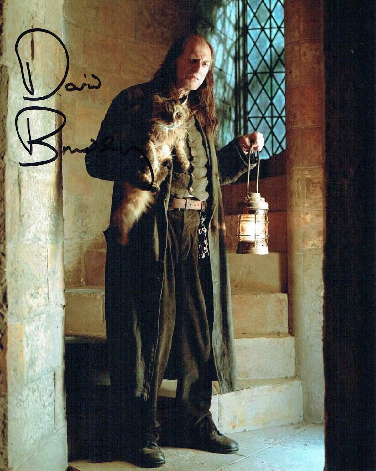 David BRADLEY Harry POTTER Argus FILCH Signed Autograph Photo Poster painting 2 AFTAL RD COA