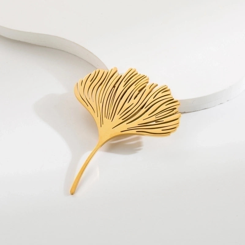 Vintage Style Animal Feather Flower 304 Stainless Steel Polishing Plating Unisex Brooches 1 Piece