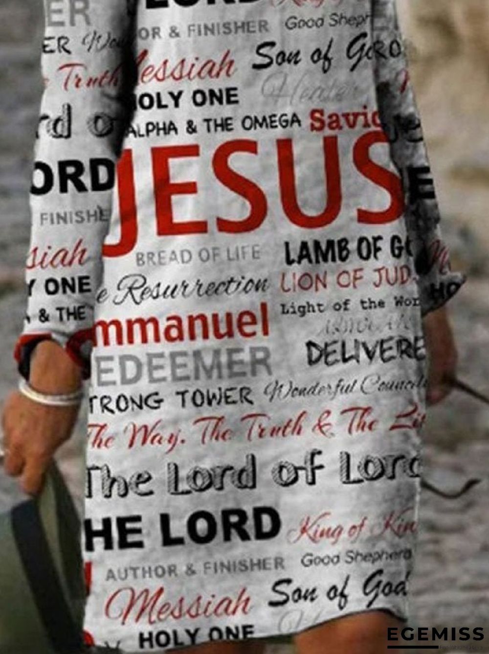 Casual V Neck Loosen Letter Long Sleeve Dresses | EGEMISS