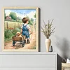 Boy Golden Retriever-11CT Stamped Cross Stitch 40*50cm/15.75*19.69in tapestrymarket