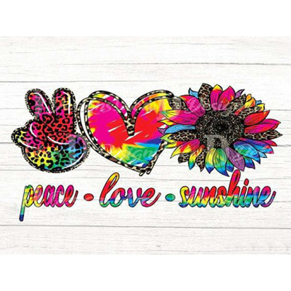 

45*35CM - Round Drill Diamond Painting - Sunflower Letter, 501 Original