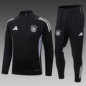 2025 Germany Half-Pull Training Suit Black Jersey Set